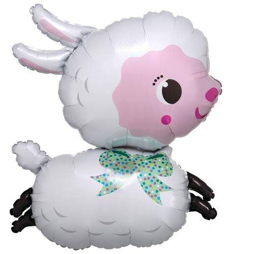 White Lamb Super Shape Mylar Balloon